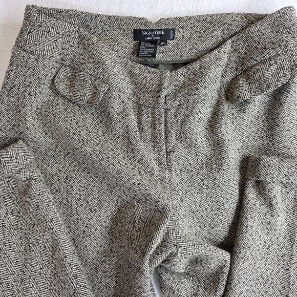 Vintage Style Signature By Larry Gray Texured Coat Set With Wide Legged Trousers - Picture 15 of 16